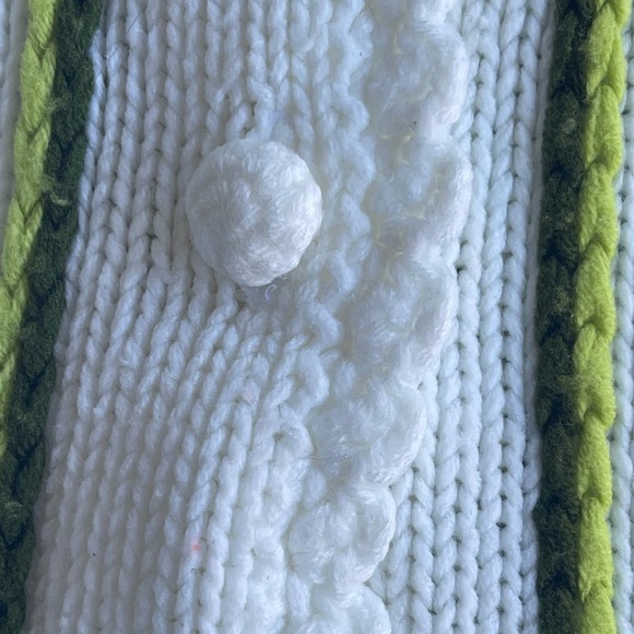 Grandma Knit Cardigan Sweater Womens Large Cream Embroidered Floral - Picture 3 of 8